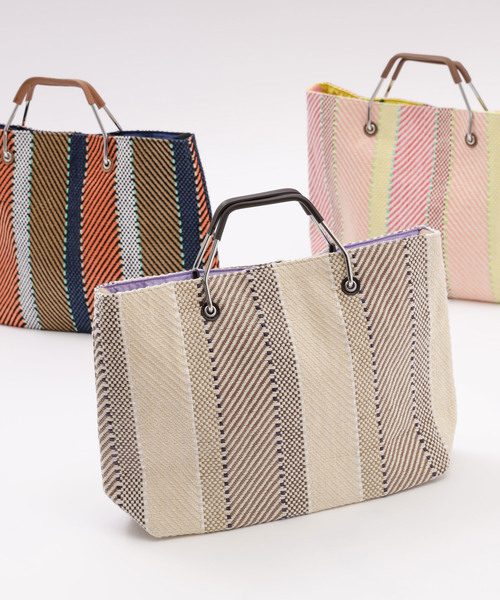 DISCOAT（ディスコート）の「メタルハンドル2WAYトートバッグ（ショルダーバッグ・レディース・ブルー/ラベンダー/ピンク/オレンジ・FREE）」の3枚目の写真