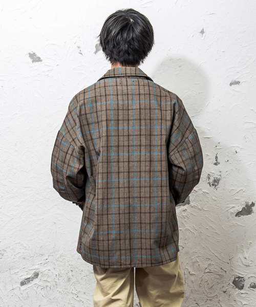 MinoriTY(マイノリティ)の「メンズグレンチェックビッグポケットオーバーサイズシャツ(シャツ/ブラウス・メンズ・ブラック/ダークブラウン/ブラウン・M/L)」の10枚目の写真