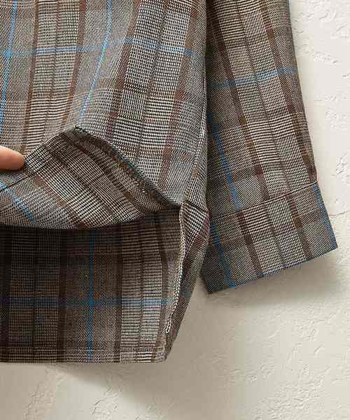 MinoriTY(マイノリティ)の「メンズグレンチェックビッグポケットオーバーサイズシャツ(シャツ/ブラウス・メンズ・ブラック/ダークブラウン/ブラウン・M/L)」の13枚目の写真