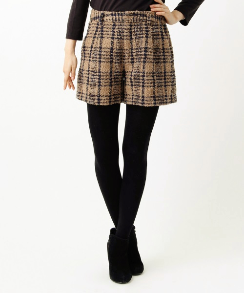 VIS(ビス)の「ループツイードショートパンツ(その他パンツ・レディース・ベージュ/ブラック系その他/グレー・MEDIUM/SMALL)」の1枚目の写真