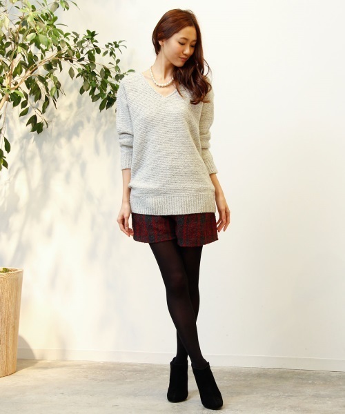 VIS(ビス)の「ループツイードショートパンツ(その他パンツ・レディース・ベージュ/ブラック系その他/グレー・MEDIUM/SMALL)」の15枚目の写真