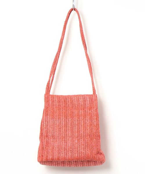 DISCOAT（ディスコート）の「ペーパーT字ショルダー（かごバッグ・レディース・サンドベージュ/ブラウン/ベージュ/レッド・FREE）」の5枚目の写真