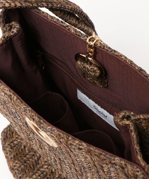 DISCOAT（ディスコート）の「ペーパーT字ショルダー（かごバッグ・レディース・サンドベージュ/ブラウン/ベージュ/レッド・FREE）」の6枚目の写真