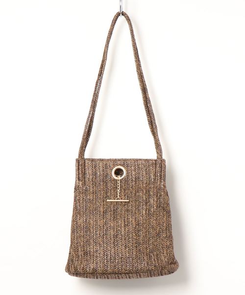 DISCOAT（ディスコート）の「ペーパーT字ショルダー（かごバッグ・レディース・サンドベージュ/ブラウン/ベージュ/レッド・FREE）」の11枚目の写真