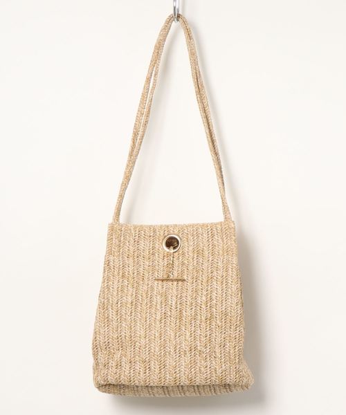 DISCOAT（ディスコート）の「ペーパーT字ショルダー（かごバッグ・レディース・サンドベージュ/ブラウン/ベージュ/レッド・FREE）」の13枚目の写真