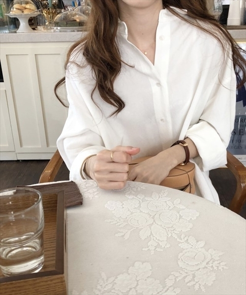 chuclla（チュクラ）の「【chuclla】ロング丈 コットン シャツワンピース（シャツ/ブラウス・レディース・ホワイト/ブルー・FREE）」の10枚目の写真