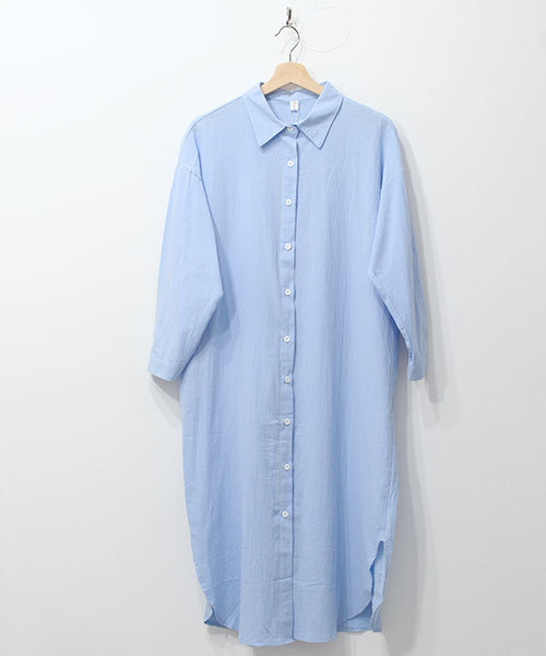 chuclla（チュクラ）の「【chuclla】ロング丈 コットン シャツワンピース（シャツ/ブラウス・レディース・ホワイト/ブルー・FREE）」の15枚目の写真