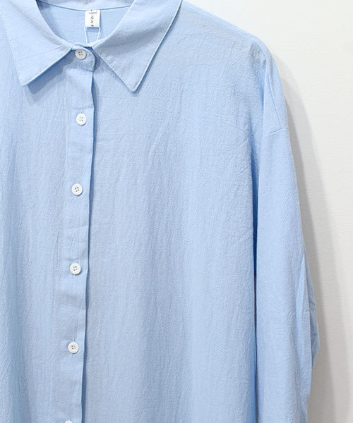 chuclla（チュクラ）の「【chuclla】ロング丈 コットン シャツワンピース（シャツ/ブラウス・レディース・ホワイト/ブルー・FREE）」の17枚目の写真