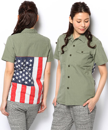 Ray BEAMS | SALTWATER COWBOY×Ray BEAMS / 別注 バックフラッグシャツ(シャツ/ブラウス)