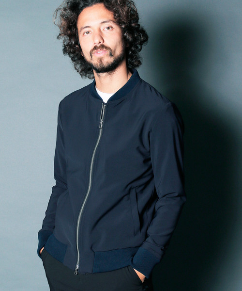 Magine(マージン)の「【Magine】PE 4WAY STRETCH ZIP NARROW RIB BLOUSON:4WAYストレッチ ジップナローリブブルゾン19SS(ブルゾン・メンズ・ネイビー/ブラック・46/44/48)」の2枚目の写真