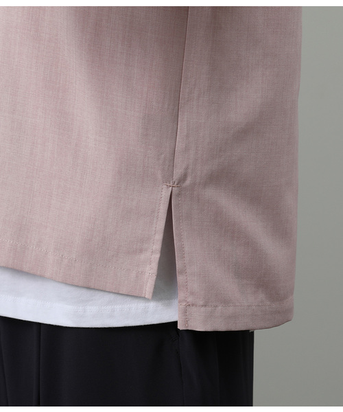 JUNRED（ジュンレッド）の「カチオンノーカラー半袖シャツ（シャツ/ブラウス・メンズ・ホワイト/ブラック/ピンク・S/M/L）」の8枚目の写真