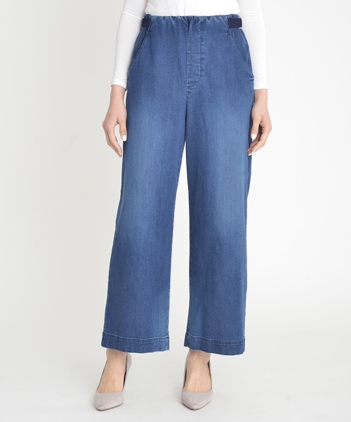 Moname(モナーム)の「サイド アジャスト イージ W デニム - Side Adjust Easy W Denim(デニムパンツ)」|ブルー