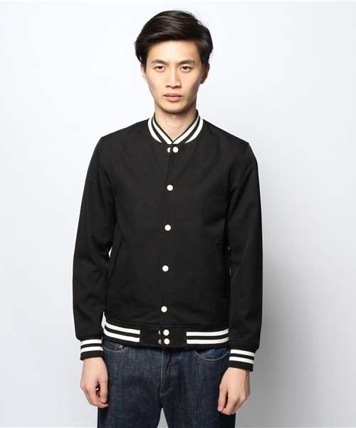 JOURNAL STANDARD(ジャーナルスタンダード)の「キャンバスバーシティーブルゾン(スタジャン・メンズ・ブラック/カーキ/ネイビー・MEDIUM/LARGE)」の4枚目の写真