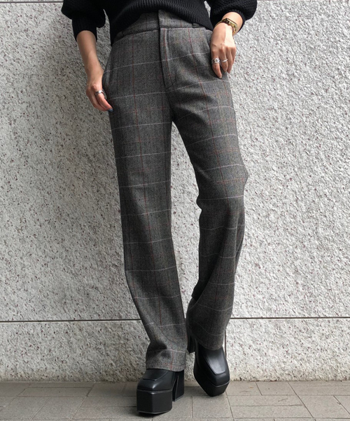 ENVYM（アンビー）の「ウエストポイントＣＨＥＣＫ ＰＴ（その他パンツ・レディース・ブラック/ブラウン・S/M）」の2枚目の写真