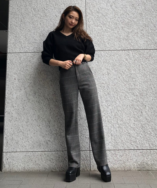 ENVYM（アンビー）の「ウエストポイントＣＨＥＣＫ ＰＴ（その他パンツ・レディース・ブラック/ブラウン・S/M）」の5枚目の写真