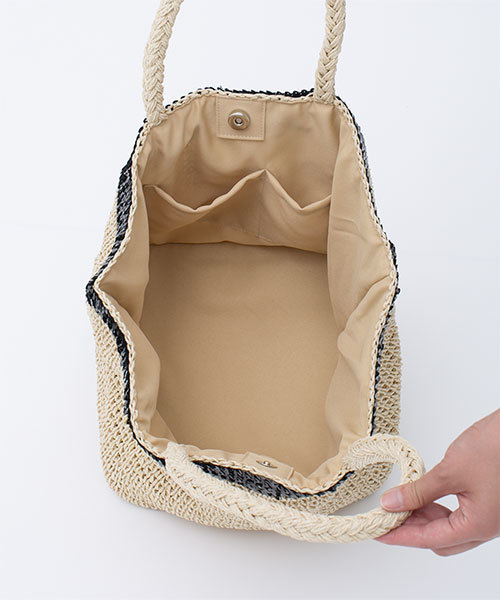 NANO universe（ナノユニバース）の「スパンコール付かごバッグ（かごバッグ・レディース・ブラック/グレー/ベージュ・FREE）」の8枚目の写真