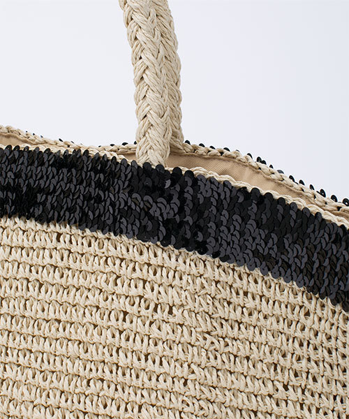 NANO universe（ナノユニバース）の「スパンコール付かごバッグ（かごバッグ・レディース・ブラック/グレー/ベージュ・FREE）」の9枚目の写真