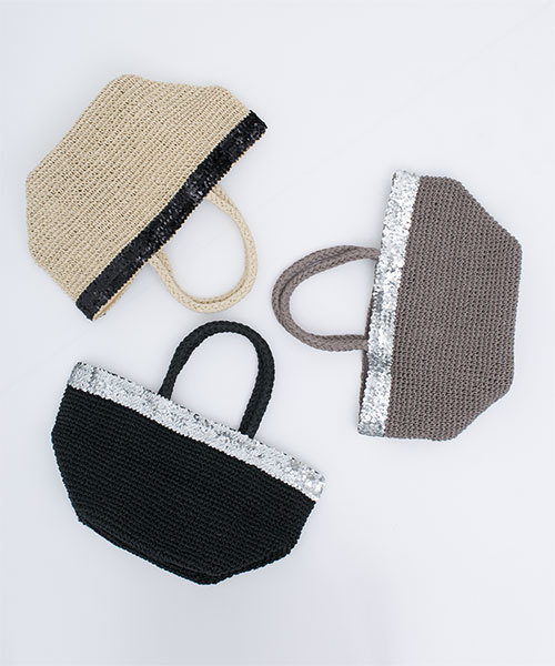 NANO universe（ナノユニバース）の「スパンコール付かごバッグ（かごバッグ・レディース・ブラック/グレー/ベージュ・FREE）」の10枚目の写真