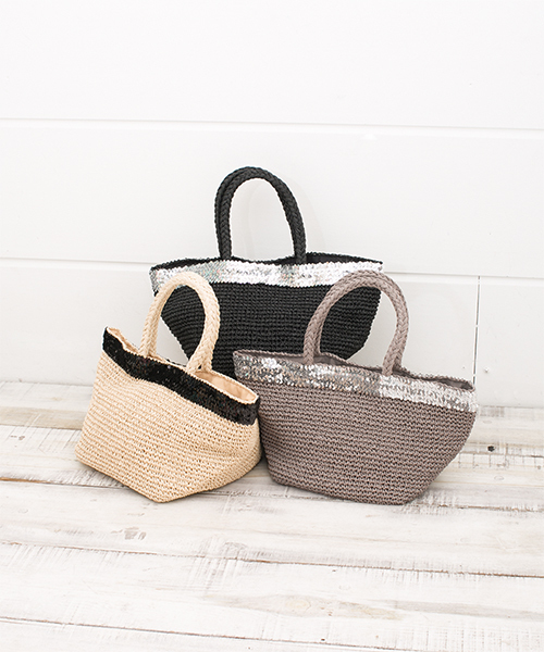 NANO universe（ナノユニバース）の「スパンコール付かごバッグ（かごバッグ・レディース・ブラック/グレー/ベージュ・FREE）」の11枚目の写真