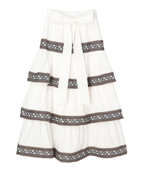 ALEXIA STAM（アリシアスタン）の「Tiered Maxi Skirt/マキシスカート（スカート・レディース・ホワイト/ブラウン/チャコール・FREE）」の6枚目の写真