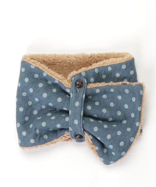 WHIPCREAM（ホイップクリーム）の「抜染水玉キルトマフラー(10歳～大人）（マフラー・キッズ・レッド/イエロー/サックスブルー/ピンク/ネイビー・大人）」の3枚目の写真