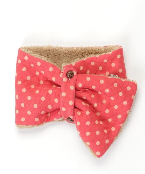 WHIPCREAM（ホイップクリーム）の「抜染水玉キルトマフラー(10歳～大人）（マフラー・キッズ・レッド/イエロー/サックスブルー/ピンク/ネイビー・大人）」の2枚目の写真