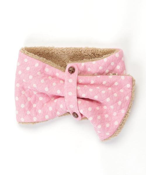 WHIPCREAM（ホイップクリーム）の「抜染水玉キルトマフラー(10歳～大人）（マフラー・キッズ・レッド/イエロー/サックスブルー/ピンク/ネイビー・大人）」の5枚目の写真