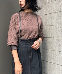 &g'aime | 【&g'aime】レース×レザーブラウス(シャツ/ブラウス)