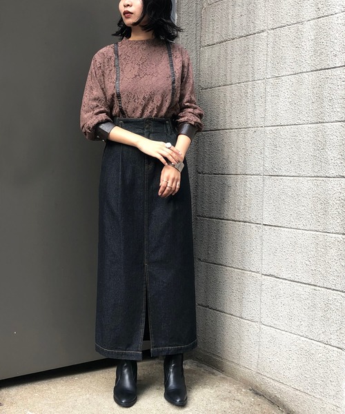 &g'aime（アンジェム）の「【&g'aime】レース×レザーブラウス（シャツ/ブラウス・レディース・チャコールグレー/ブラック/モカ・FREE）」の14枚目の写真