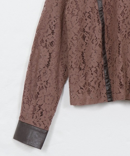 &g'aime（アンジェム）の「【&g'aime】レース×レザーブラウス（シャツ/ブラウス・レディース・チャコールグレー/ブラック/モカ・FREE）」の22枚目の写真