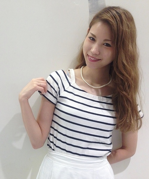 Chico（チコ）の「オフショルダーテレコT（Tシャツ/カットソー・レディース・ホワイト/ダークブルー/ネイビー/ワインレッド・FREE）」の3枚目の写真