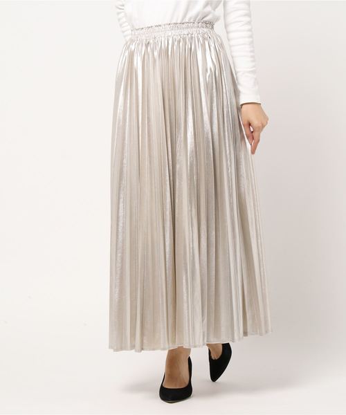 archives（アルシーヴ）の「グリッタープリーツスカート（スカート・レディース・ゴールド/ブラック/ブラウン/シルバーグレー・MEDIUM）」の2枚目の写真