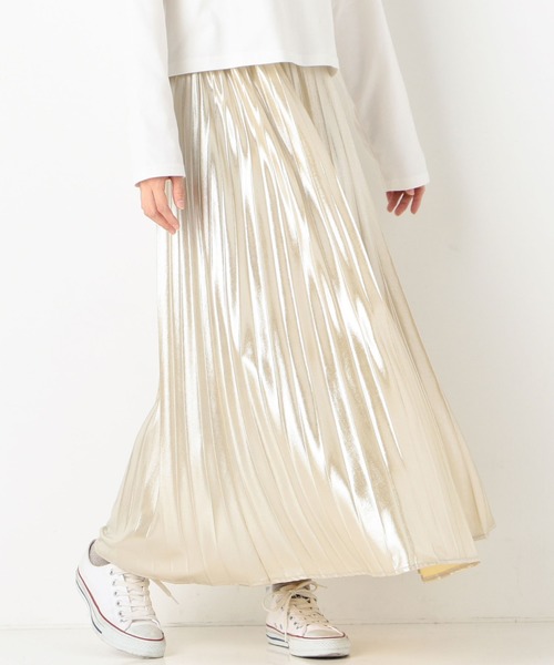 archives（アルシーヴ）の「グリッタープリーツスカート（スカート・レディース・ゴールド/ブラック/ブラウン/シルバーグレー・MEDIUM）」の4枚目の写真