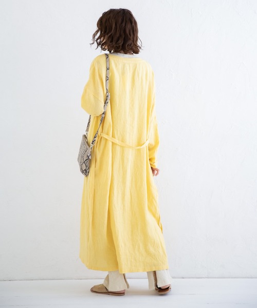 Munich(ミューニック)の「フレンチリネンキャンバス ロングシャツアウター(その他アウター・レディース・ナチュラル/ブラック/パープル/イエロー・XS/S)」の13枚目の写真