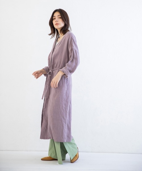 Munich(ミューニック)の「フレンチリネンキャンバス ロングシャツアウター(その他アウター・レディース・ナチュラル/ブラック/パープル/イエロー・XS/S)」の21枚目の写真