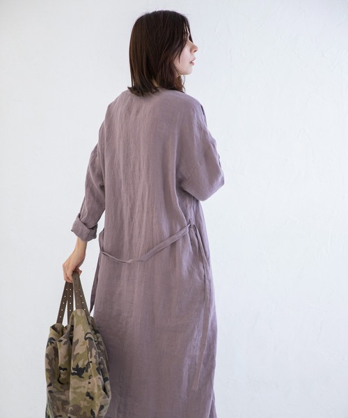 Munich(ミューニック)の「フレンチリネンキャンバス ロングシャツアウター(その他アウター・レディース・ナチュラル/ブラック/パープル/イエロー・XS/S)」の6枚目の写真