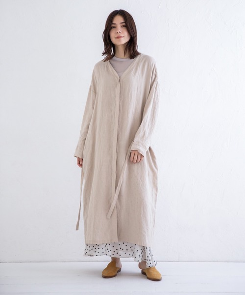 Munich(ミューニック)の「フレンチリネンキャンバス ロングシャツアウター(その他アウター・レディース・ナチュラル/ブラック/パープル/イエロー・XS/S)」の11枚目の写真