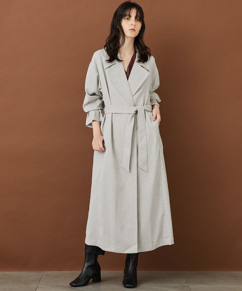 STUDIOUS（ステュディオス）の「【STUDIOUS】ハイツイスト ロングローブ スプリングコート（トレンチコート・レディース・アイボリー/ライトグリーン/ピンク・1/2）」の13枚目の写真