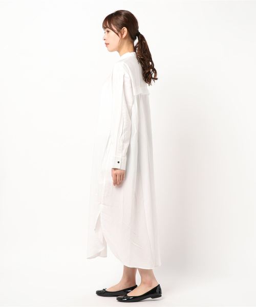 notch.(ノッチ)の「マキシシャツワンピース(シャツワンピース・レディース・ブラック/ブラウン/オフホワイト・TM/M)」の4枚目の写真