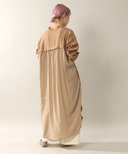 notch.(ノッチ)の「マキシシャツワンピース(シャツワンピース・レディース・ブラック/ブラウン/オフホワイト・TM/M)」の3枚目の写真