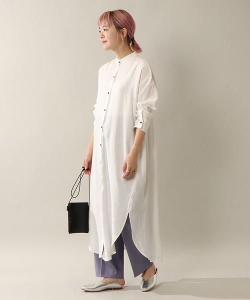 notch.(ノッチ)の「マキシシャツワンピース(シャツワンピース・レディース・ブラック/ブラウン/オフホワイト・TM/M)」の1枚目の写真