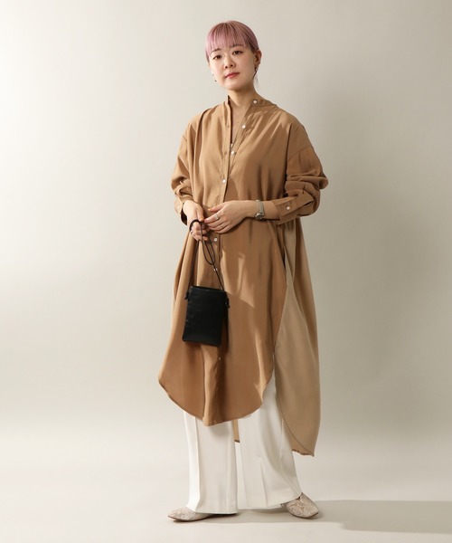 notch.(ノッチ)の「マキシシャツワンピース(シャツワンピース・レディース・ブラック/ブラウン/オフホワイト・TM/M)」の9枚目の写真