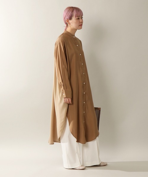 notch.(ノッチ)の「マキシシャツワンピース(シャツワンピース・レディース・ブラック/ブラウン/オフホワイト・TM/M)」の10枚目の写真