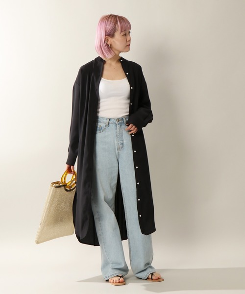 notch.(ノッチ)の「マキシシャツワンピース(シャツワンピース・レディース・ブラック/ブラウン/オフホワイト・TM/M)」の12枚目の写真