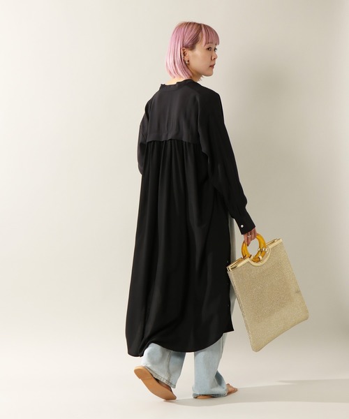 notch.(ノッチ)の「マキシシャツワンピース(シャツワンピース・レディース・ブラック/ブラウン/オフホワイト・TM/M)」の13枚目の写真