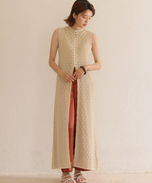 CLEIO（クレイオ）の「【CLEIO】前後2WAYクロシェ編みワンピース（ワンピース・レディース・アイボリー/パープル/カーキ/テラコッタ・FREE）」の2枚目の写真