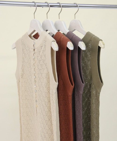 CLEIO（クレイオ）の「【CLEIO】前後2WAYクロシェ編みワンピース（ワンピース・レディース・アイボリー/パープル/カーキ/テラコッタ・FREE）」の20枚目の写真