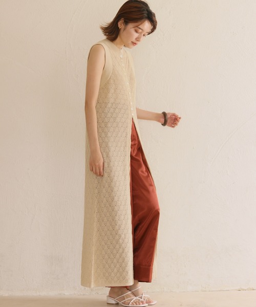 CLEIO（クレイオ）の「【CLEIO】前後2WAYクロシェ編みワンピース（ワンピース・レディース・アイボリー/パープル/カーキ/テラコッタ・FREE）」の5枚目の写真