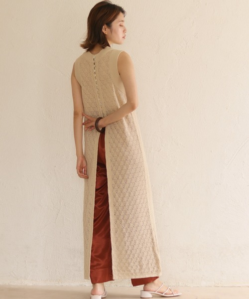 CLEIO（クレイオ）の「【CLEIO】前後2WAYクロシェ編みワンピース（ワンピース・レディース・アイボリー/パープル/カーキ/テラコッタ・FREE）」の7枚目の写真