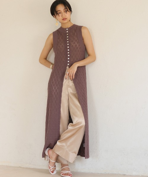 CLEIO（クレイオ）の「【CLEIO】前後2WAYクロシェ編みワンピース（ワンピース・レディース・アイボリー/パープル/カーキ/テラコッタ・FREE）」の11枚目の写真